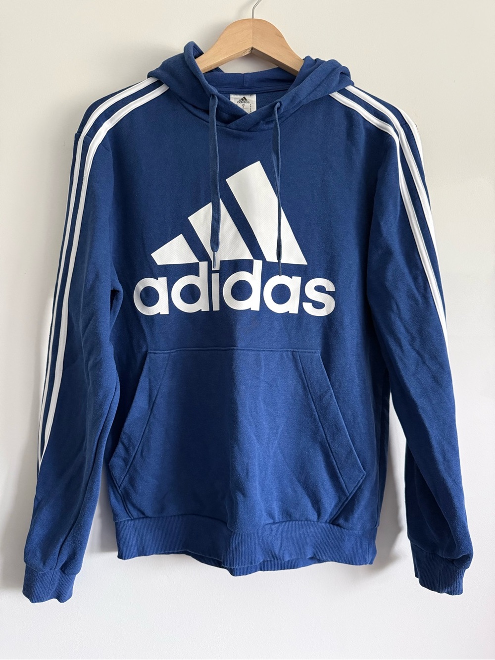 adidas Navy Blue Hoodie with White Trefoil Logo